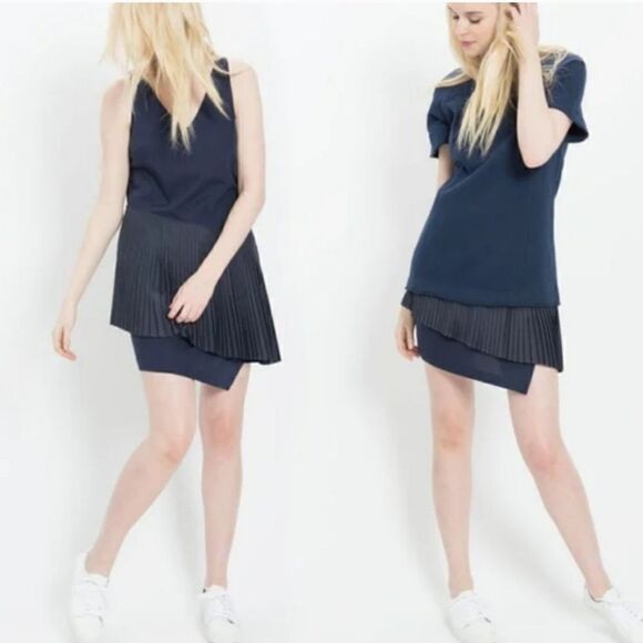 Derek Lam 10 Crosby Blue Sweatshirt Dress 2 in 1 Size 8 - Picture 1 of 14